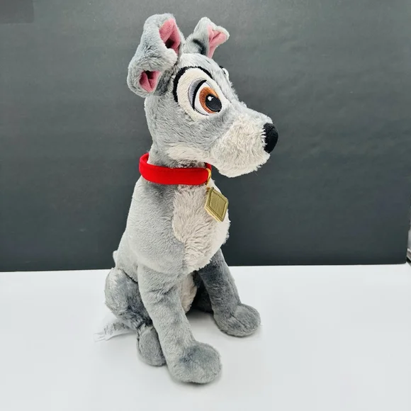 Disney Store Original Plush Tramp Dog Stuffed Animal Lady and the Tramp Gray 17" - Picture 4 of 8